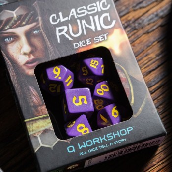 Classic Runic kauliukų rinkinys violetinės ir geltonos spalvos 